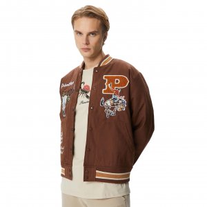 Badlands Varsity Jacket PRIMITIVE. Цвет: коричневый