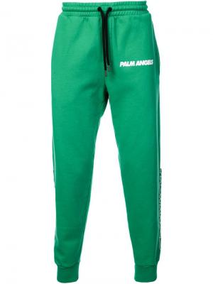 Спортивные брюки с логотипом Palm Angels. Цвет: зеленый