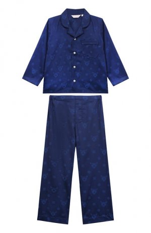 Хлопковая пижама Derek Rose. Цвет: синий