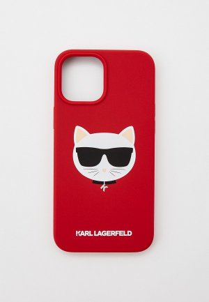 Чехол для iPhone Karl Lagerfeld 12 Pro Max (6.7), Liquid silicone Choupette. Цвет: красный