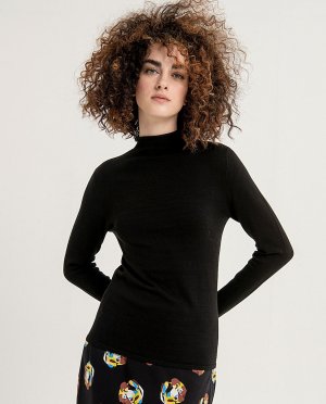 Однотонный женский свитер с воротником Перкинс , черный Surkana. Цвет: черный