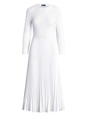 Вязаное платье-миди Kadne , белый Polo Ralph Lauren
