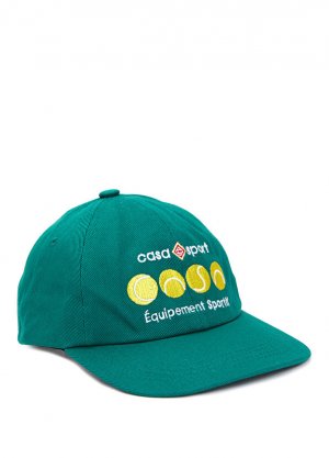 Зеленая мужская шляпа с вышивкой Casablanca