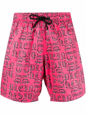 Плавки-шорты с логотипом Philipp Plein. Цвет: розовый