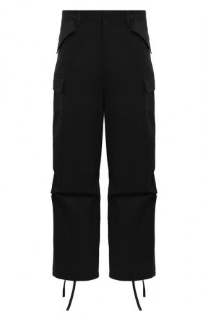 Хлопковые брюки-карго MSGM. Цвет: чёрный