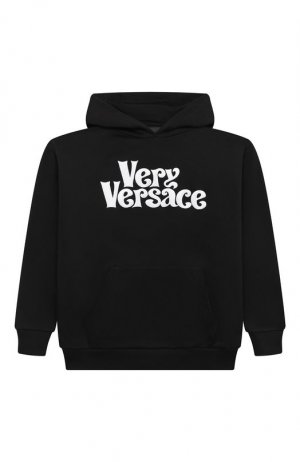 Хлопковое худи Versace. Цвет: чёрный