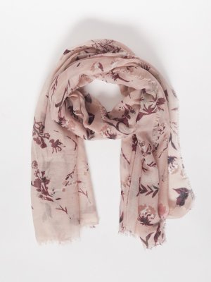 Шифоновый шарф с цветочным принтом zolla. Цвет: розовый