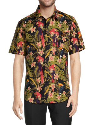 Рубашка на пуговицах с тропическим принтом Billy , цвет Black Multi Ezekiel