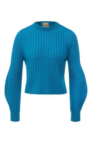 Шерстяной пуловер с объемными рукавами Nude. Цвет: бирюзовый