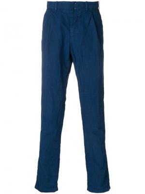 Классические приталенные брюки Incotex. Цвет: синий
