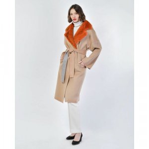 Пальто-реглан  зимнее, шерсть, оверсайз, средней длины, размер М, бежевый Gianfranco Ferre. Цвет: бежевый