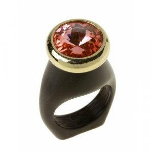 Кольцо , кристаллы Swarovski, размер 19, розовый Jenavi. Цвет: розовый/коричневый