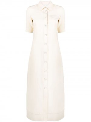 Платье-рубашка с короткими рукавами Jil Sander. Цвет: нейтральные цвета