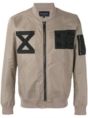 Куртка-бомбер с заплатками Letasca. Цвет: телесный