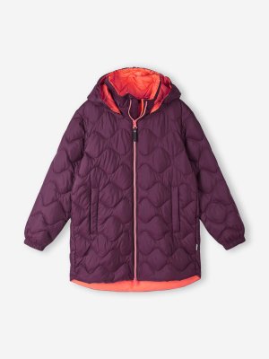 Пальто пуховое для девочек Filppula, Фиолетовый, размер 146 Reima. Цвет: фиолетовый