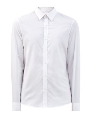 Рубашка в классическом стиле из эластичного поплина MICHAEL KORS. Цвет: белый