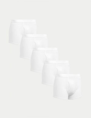 5 упаковок эластичных хлопковых плавок Cool & Fresh , белый Marks Spencer