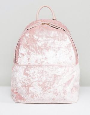 Рюкзак из мятого бархата Glamorous. Цвет: розовый