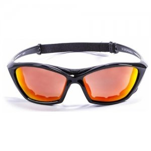 Спортивные очки Lake Garda глянцевые черные / зеркально-красные линзы OCEAN. Цвет: черный