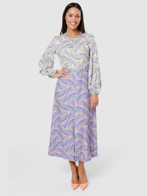 Платье миди с геометрическим узором , Многоцветный Closet London