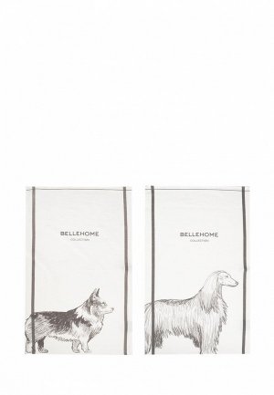Набор полотенец кухонных Bellehome Dog breeds (set 2), 40х70 см. Цвет: бежевый