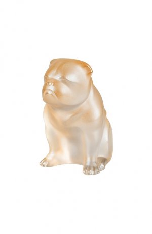 Скульптура Bulldog Lalique. Цвет: бежевый