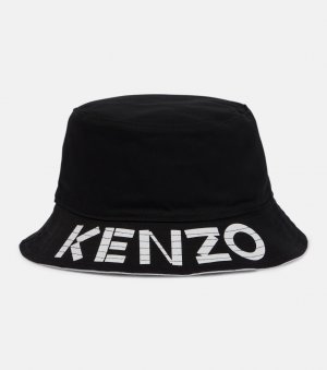 Двусторонняя шляпа от солнца из хлопка с логотипом , черный Kenzo