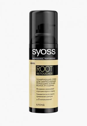 Спрей для волос Syoss Root Retoucher Тонирующий закрашивания отросших корней и седины Блонд. Цвет: белый