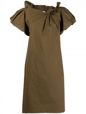 Платье асимметричного кроя Odeeh. Цвет: зеленый