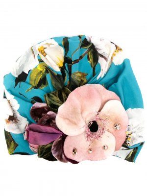 Тюрбан с цветочным принтом Dolce & Gabbana. Цвет: синий