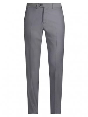 Шерстяные классические брюки со складками спереди , синий Emporio Armani