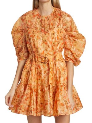 Мини-платье с цветочным принтом bonhill, оранжевый Acler