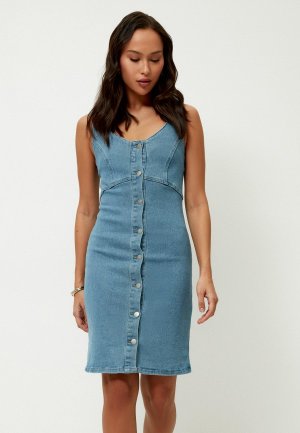 Платье джинсовое Zarina Exclusive online. Цвет: голубой