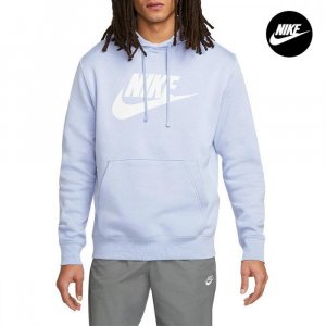 [] Club Пуловер с большим логотипом для мужчин и женщин капюшоном морской белый BV2973-548 Nike