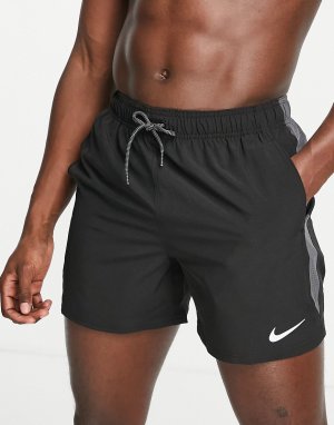Черные волейбольные шорты длиной 5 дюймов со вставкой -Черный цвет Nike Swimming
