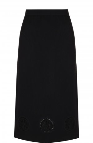 Однотонная юбка-миди из вискозы Tse. Цвет: чёрный