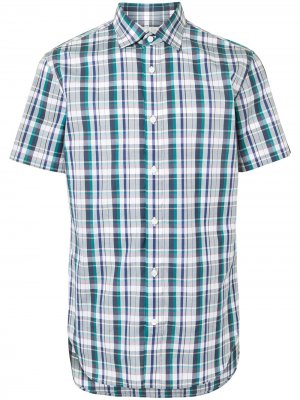 Клетчатая рубашка с короткими рукавами Kent & Curwen. Цвет: синий
