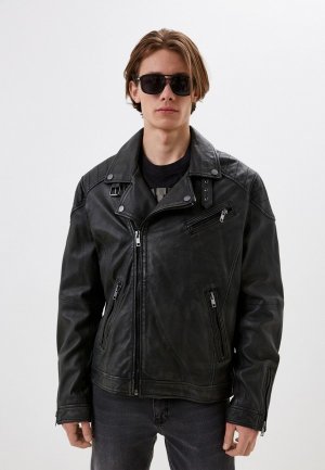 Куртка кожаная Urban Fashion for Men. Цвет: серый