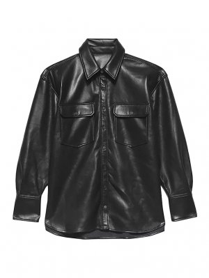 Свободная кожаная куртка-рубашка , цвет noir Frame