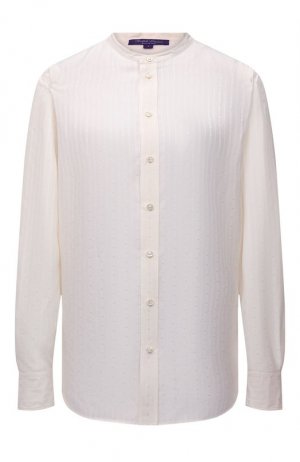 Рубашка из вискозы и шелка Ralph Lauren. Цвет: кремовый