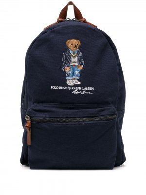 Рюкзак с вышивкой Polo Bear Ralph Lauren. Цвет: синий