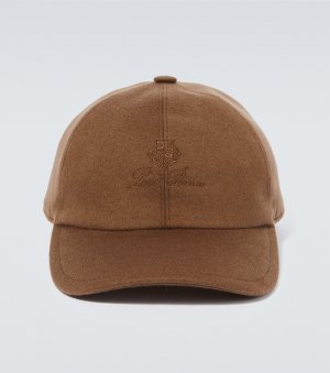 Кашемировая шляпа с логотипом , коричневый Loro Piana