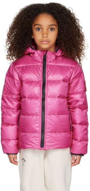 Детская розовая пуховая куртка с капюшоном Crofton Canada Goose Kids