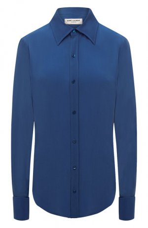 Шелковая рубашка Saint Laurent. Цвет: синий