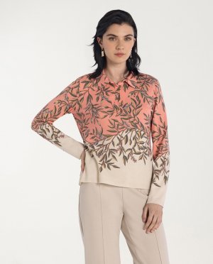 Женская рубашка-поло с цветочным принтом и длинными рукавами , мультиколор Naulover