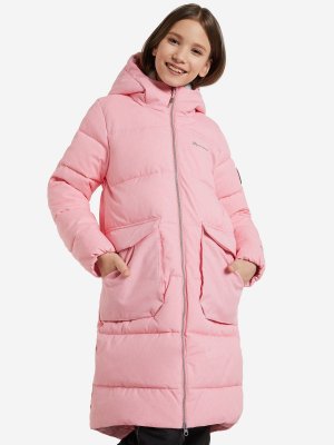 Пальто утепленное для девочек , Розовый, размер 164 Outventure. Цвет: розовый
