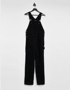Черный выбеленный джинсовый комбинезон из органического хлопка Ciara-Черный цвет Monki