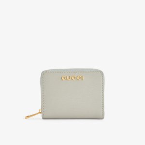 Кожаный кошелек с логотипом , серый Gucci