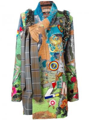 Пальто с запахом и нашивками Vivienne Westwood. Цвет: многоцветный