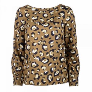 Женская блуза с длинными рукавами, круглым вырезом и леопардовым принтом VERO MODA